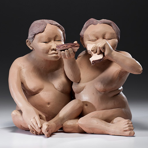 108413
 Roxanne Swentzell "The Sandwich"
Clay Sculpture
